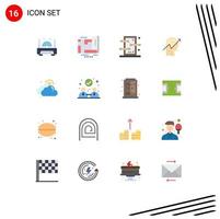 Modern Set of 16 Flat Colors Pictograph of cloud knowledge box human arrow Editable Pack of Creative Vector Design Elements