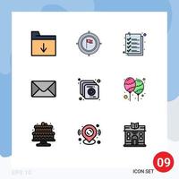 9 Creative Icons Modern Signs and Symbols of balloon multimedia check collection mail Editable Vector Design Elements