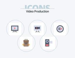 vídeo producción plano icono paquete 5 5 icono diseño. medios de comunicación. video. video. pantalla. jugar vector