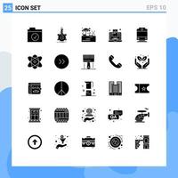Set of 25 Modern UI Icons Symbols Signs for atom railway water web blogging blogger Editable Vector Design Elements