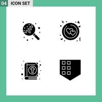 Universal Icon Symbols Group of 4 Modern Solid Glyphs of candy bible sweets ring holiday Editable Vector Design Elements