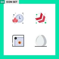 Modern Set of 4 Flat Icons Pictograph of lotus play arrow air hockey drinks Editable Vector Design Elements