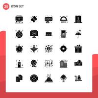 Universal Icon Symbols Group of 25 Modern Solid Glyphs of sale commerce connection bills ruler Editable Vector Design Elements