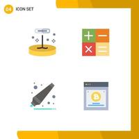 User Interface Pack of 4 Basic Flat Icons of biology remover science mini comparing Editable Vector Design Elements