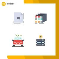 User Interface Pack of 4 Basic Flat Icons of audio matrix music aggregation danger Editable Vector Design Elements