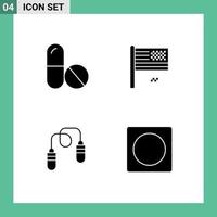 Set of Modern UI Icons Symbols Signs for medicine fitness american dream fall jumping Editable Vector Design Elements