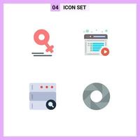 4 User Interface Flat Icon Pack of modern Signs and Symbols of female search mom documents camera Editable Vector Design Elements