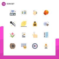 Modern Set of 16 Flat Colors Pictograph of art voice imagine graph chart Editable Pack of Creative Vector Design Elements