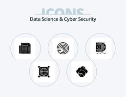 Data Science And Cyber Security Glyph Icon Pack 5 Icon Design. data scince. data. news. scince. model vector