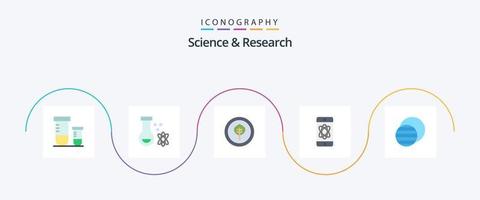 Ciencias plano 5 5 icono paquete incluso espacio. eclipse. biografía tecnología Ciencias vector