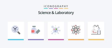 Science Flat 5 Icon Pack Including . lab. molecule. flask. science. Creative Icons Design vector