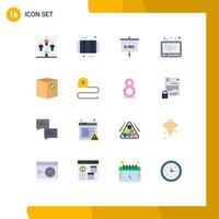 16 Creative Icons Modern Signs and Symbols of social media mat audio presentation Editable Pack of Creative Vector Design Elements