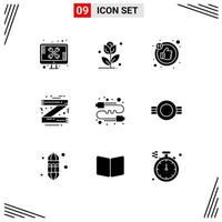 Pictogram Set of 9 Simple Solid Glyphs of communication scarf like fashion christmas Editable Vector Design Elements