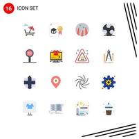 User Interface Pack of 16 Basic Flat Colors of stop football study gym hair treatment Editable Pack of Creative Vector Design Elements