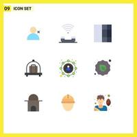 Set of 9 Modern UI Icons Symbols Signs for leaf user grid marketing affiliate Editable Vector Design Elements