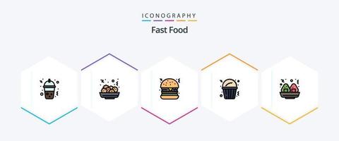 Fast Food 25 FilledLine icon pack including . food. . food vector
