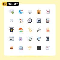 25 Creative Icons Modern Signs and Symbols of directional building computer house pc Editable Vector Design Elements