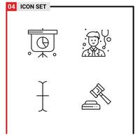 Universal Icon Symbols Group of 4 Modern Filledline Flat Colors of business hammer doctor cursor Layer 1 Editable Vector Design Elements