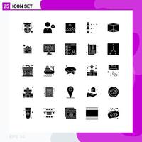 Modern Set of 25 Solid Glyphs and symbols such as product network frame find business Editable Vector Design Elements