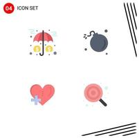 Stock Vector Icon Pack of 4 Line Signs and Symbols for assets science money comet love Editable Vector Design Elements