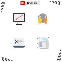 4 Universal Flat Icons Set for Web and Mobile Applications diagonal audio editing software man identity bill Editable Vector Design Elements