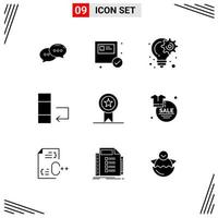 9 Universal Solid Glyphs Set for Web and Mobile Applications insignia swap bulb data project Editable Vector Design Elements