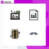 Universal Icon Symbols Group of 4 Modern Filledline Flat Colors of support fall customer document nature Editable Vector Design Elements