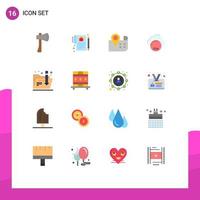 User Interface Pack of 16 Basic Flat Colors of industry pollustion house invironmental navigation Editable Pack of Creative Vector Design Elements