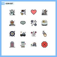 Set of 16 Modern UI Icons Symbols Signs for tree fall income autumn like Editable Creative Vector Design Elements