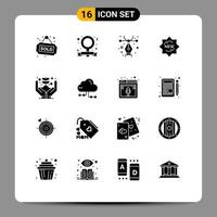 Modern Set of 16 Solid Glyphs Pictograph of money growth design badge product Editable Vector Design Elements