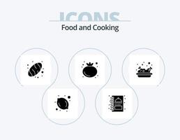 Food Glyph Icon Pack 5 Icon Design. . nachos. bread. junk. vegetable vector