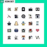 Universal Icon Symbols Group of 25 Modern Filled line Flat Colors of share connection drink things internet Editable Vector Design Elements