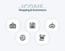 Shopping And Ecommerce Line Icon Pack 5 Icon Design. medal. shopping. card. store. online vector