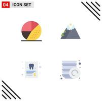 Pack of 4 creative Flat Icons of engine hiking search nature medical Editable Vector Design Elements