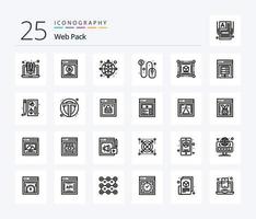 Web Pack 25 Line icon pack including d. dollar sign. split testing. dollar. web vector