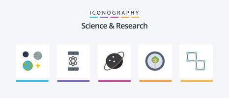 Ciencias plano 5 5 icono paquete incluso espacio. conexión. planeta. atado. biológico. creativo íconos diseño vector