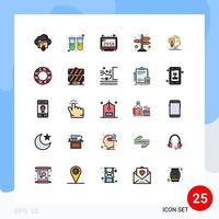 25 Creative Icons Modern Signs and Symbols of user navigation lab directions computer time Editable Vector Design Elements