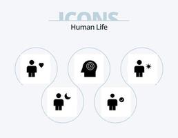 Human Glyph Icon Pack 5 Icon Design. time. face. complete. human. favorite vector