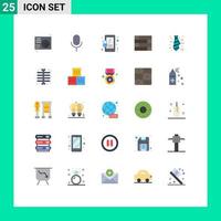 Group of 25 Flat Colors Signs and Symbols for tie business ui wall lock pad Editable Vector Design Elements