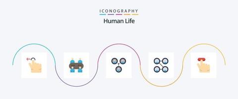 humano plano 5 5 icono paquete incluso . social. vector