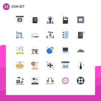 25 Thematic Vector Flat Colors and Editable Symbols of power supply energy user electrical radio Editable Vector Design Elements