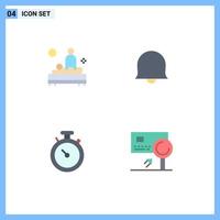 User Interface Pack of 4 Basic Flat Icons of back map massage sign pin Editable Vector Design Elements