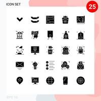 25 Creative Icons Modern Signs and Symbols of file plant web layout flower decoration Editable Vector Design Elements