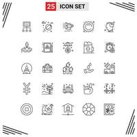 Universal Icon Symbols Group of 25 Modern Lines of sun sale beach ball announcement loud speaker Editable Vector Design Elements