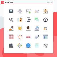 User Interface Pack of 25 Basic Flat Colors of tag location mail engineering circuit Editable Vector Design Elements