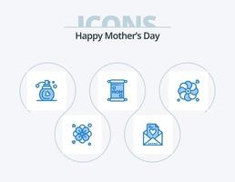 Happy Mothers Day Blue Icon Pack 5 Icon Design. . summer. vector