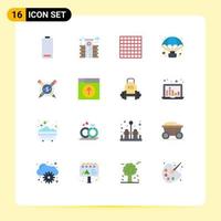 16 User Interface Flat Color Pack of modern Signs and Symbols of digital articales grid paid balloon Editable Pack of Creative Vector Design Elements