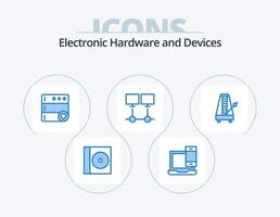 Devices Blue Icon Pack 5 Icon Design. instrument. server. database. network. connection vector