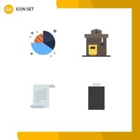 Modern Set of 4 Flat Icons and symbols such as business file pie road integration american Editable Vector Design Elements