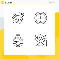 Group of 4 Modern Filledline Flat Colors Set for agriculture browse seed devices navigation Editable Vector Design Elements